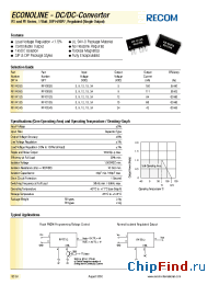 Datasheet RY1505S manufacturer Recom